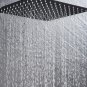 brushed gold_16 Inch Black Square Shower Head Rainfall Shower Accessories Stainless Steel Top Bathr