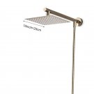gold 10  inch_Chrome Wall Mounted Ultrathin Square 8" Shower Head + Brass Shower Arm + 150cm Srainle