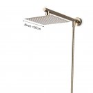 gold 8 inch_Chrome Wall Mounted Ultrathin Square 8" Shower Head + Brass Shower Arm + 150cm Srainless