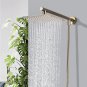 square 8 inch_Chrome Wall Mounted Ultrathin Square 8" Shower Head + Brass Shower Arm + 150cm Srainle