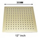 12 inch square_Brushed Gold Rainfall Shower Head Bathroom Stainless Steel 8/10/12 Inch Top Shower He