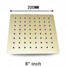 8 inch square_Brushed Gold Rainfall Shower Head Bathroom Stainless Steel 8/10/12 Inch Top Shower Hea