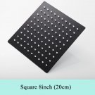 Dark Khaki_Chrome/Matte Black /8"/10"/12" Square Round Shower Head Rainfall Water Saving Ultra-thin 