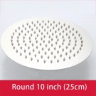 Round 10 inch_Chrome/Matte Black /8"/10"/12" Square Round Shower Head Rainfall Water Saving Ultra-th