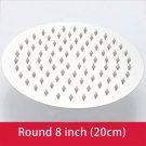 Round 8 inch_Chrome/Matte Black /8"/10"/12" Square Round Shower Head Rainfall Water Saving Ultra-thi