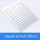 Square 12 inch_Chrome/Matte Black /8"/10"/12" Square Round Shower Head Rainfall Water Saving Ultra-t