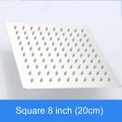 Square 8 inch_Chrome/Matte Black /8"/10"/12" Square Round Shower Head Rainfall Water Saving Ultra-th