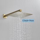 brush golden 12inch_Ultra-thin Shower Head Water Saving Rainfall Stainless Steel Square 8/10/12inch 