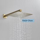 brush golden 8inch_Ultra-thin Shower Head Water Saving Rainfall Stainless Steel Square 8/10/12inch w