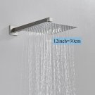 brush nickel 12inch_Ultra-thin Shower Head Water Saving Rainfall Stainless Steel Square 8/10/12inch 