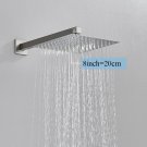 brush nickel 8inch_Ultra-thin Shower Head Water Saving Rainfall Stainless Steel Square 8/10/12inch w