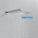 chrome 10inch_Ultra-thin Shower Head Water Saving Rainfall Stainless Steel Square 8/10/12inch with S