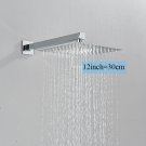 chrome 12inch_Ultra-thin Shower Head Water Saving Rainfall Stainless Steel Square 8/10/12inch with S
