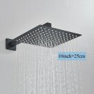 matte black 10inch_Ultra-thin Shower Head Water Saving Rainfall Stainless Steel Square 8/10/12inch w