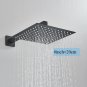 matte black 8inch_Ultra-thin Shower Head Water Saving Rainfall Stainless Steel Square 8/10/12inch wi