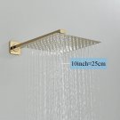 polish golden 10inch_Ultra-thin Shower Head Water Saving Rainfall Stainless Steel Square 8/10/12inch