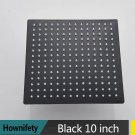 Black 10 inch_Stainless Steel Chrome Shower Head 6-12 Inch Rainfall Bath Head Ceiling Wall Mounted B
