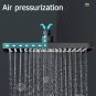 Black Hand Shower_30CM Big Panel Large Flow Supercharge Ceiling Mounted Shower Head Black 4 Modes Hi