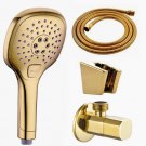 set b_three functions polish gold Hand Held Shower Head Bathroom gold with Gold Finished Handheld Sh