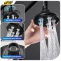 S-Round Black_High Pressure Mini Rainfall Shower Head, Rainshower High Pressure Magic Water Flow Sho