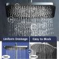 Grey top shower_320 mm Big Panel Large Flow Supercharge Ceiling Mounted Shower Head Silver 4 Modes H