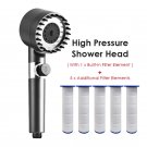 Set(With 5 x Filter)_High Pressure Filter Shower Head 4 Modes Pressurized Booster Rainfall Handheld 