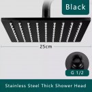 Black 10 Inch 01_NEW 6 Modes Rainfall Shower Head Bathroom High Pressure Top Rain Shower Heads Showe