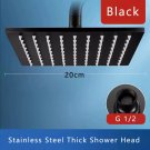 Black 8 Inch 01_NEW 6 Modes Rainfall Shower Head Bathroom High Pressure Top Rain Shower Heads Shower
