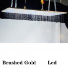 Brushed Gold B_Nickel/Chrome/Black LED 40cm/80cm rectangular brass shower nozzle faucet bathroom acc