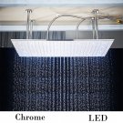 Chrome A_Nickel/Chrome/Black LED 40cm/80cm rectangular brass shower nozzle faucet bathroom accessori