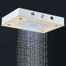 Brushed Gold_Rozin LED Shower Head 304SUS Ceiling Mounted Hidden Concealed Shower Heads Large Size R