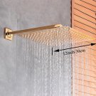 Gold 12inch_Bathroom Faucet Shower Head  Polished Stainless Steel 8/10/12 inch Rainfall Ultrathin Sq