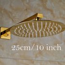 Gold-Round-10inch_Bathroom Faucet Shower Head  Polished Stainless Steel 8/10/12 inch Rainfall Ultrat