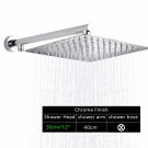 12 inch Head arm_Rozin Bright Chrome 8" Ultrathin Shower Head Brass 15" Shower Arm 59" Stainless Ste