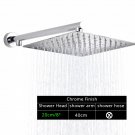 8 inch Head arm_Rozin Bright Chrome 8" Ultrathin Shower Head Brass 15" Shower Arm 59" Stainless Stee
