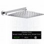 8 inch Head arm_Rozin Bright Chrome 8" Ultrathin Shower Head Brass 15" Shower Arm 59" Stainless Stee