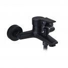 Black Valve_Rozin Bright Chrome 8" Ultrathin Shower Head Brass 15" Shower Arm 59" Stainless Steel Ho