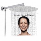 Chrome Round 8_Rozin Bright Chrome 8" Ultrathin Shower Head Brass 15" Shower Arm 59" Stainless Steel