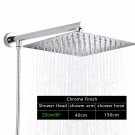 Chrome Square 8_Rozin Bright Chrome 8" Ultrathin Shower Head Brass 15" Shower Arm 59" Stainless Stee