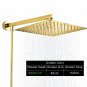 Golden Square 12_Rozin Bright Chrome 8" Ultrathin Shower Head Brass 15" Shower Arm 59" Stainless Ste