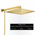 Golden Square 8_Rozin Bright Chrome 8" Ultrathin Shower Head Brass 15" Shower Arm 59" Stainless Stee
