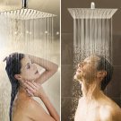 RU Chrome 10_Rozin Bright Chrome 8" Ultrathin Shower Head Brass 15" Shower Arm 59" Stainless Steel H
