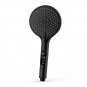 black_1pc digital temperature display Handheld LED shower head Water powered without battery bathroo