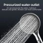 black_1pc digital temperature display Handheld LED shower head Water powered without battery bathroo