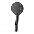 gray_1pc digital temperature display Handheld LED shower head Water powered without battery bathroom