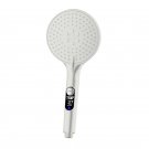 white_1pc digital temperature display Handheld LED shower head Water powered without battery bathroo