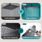 14 Inch Black_High Pressure Large Flow Ceiling Mounted Shower Head Black 4 Modes Big Panel Rainfall 