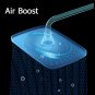Silver A_High Pressure Large Flow Ceiling Mounted Shower Head Black 4 Modes Big Panel Rainfall Super