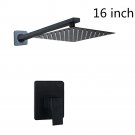 50010A2-16_YANKSMART Matte Black Bathroom Rainfall Square Shower Head With Arm Combo Bathtub Wall Mo