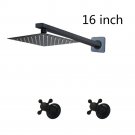 51045O-16_YANKSMART Matte Black Bathroom Rainfall Square Shower Head With Arm Combo Bathtub Wall Mou